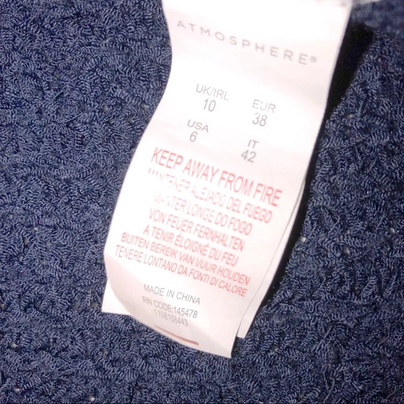 Atmosphere size 6 Navy blue side lace up sweater - Picture 8 of 9